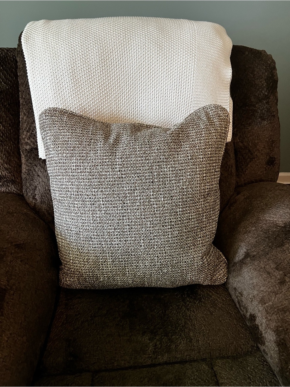 Neutral Gray Textured Throw Pillow - Home Accents